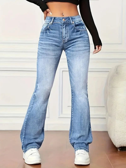 Kaia Ladies Flared Jeans with Stretch_1
