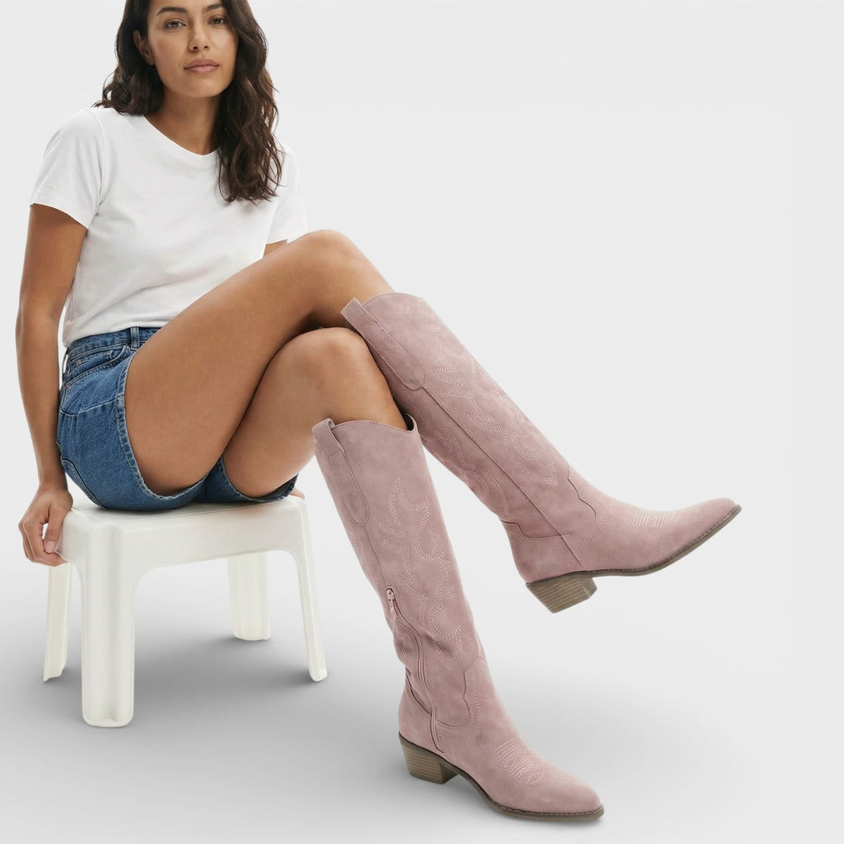 Solene Embroidered Cowboy Knee High Boots_4