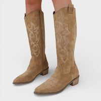 Solene Embroidered Cowboy Knee High Boots
