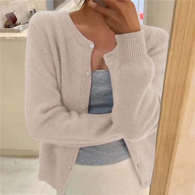 Araminta Crew Neck Button Cardigan