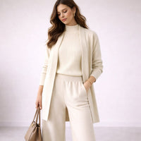 Ophelia Three Piece Knit Lounge Set with Long Cardigan