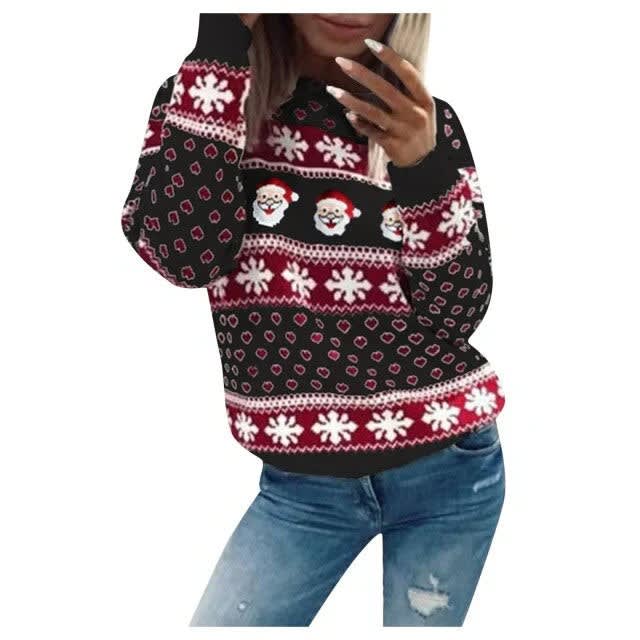 Bronte Funny Santa Snowflake Christmas Jumper_5