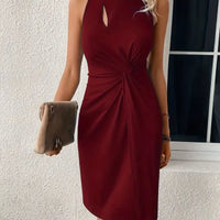 Maren Ruched Keyhole Bodycon Evening Dress