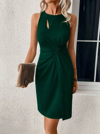 Maren Ruched Keyhole Bodycon Evening Dress
