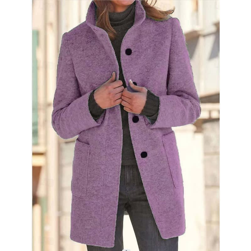 Tamsin Stand Collar Textured Winter Coat