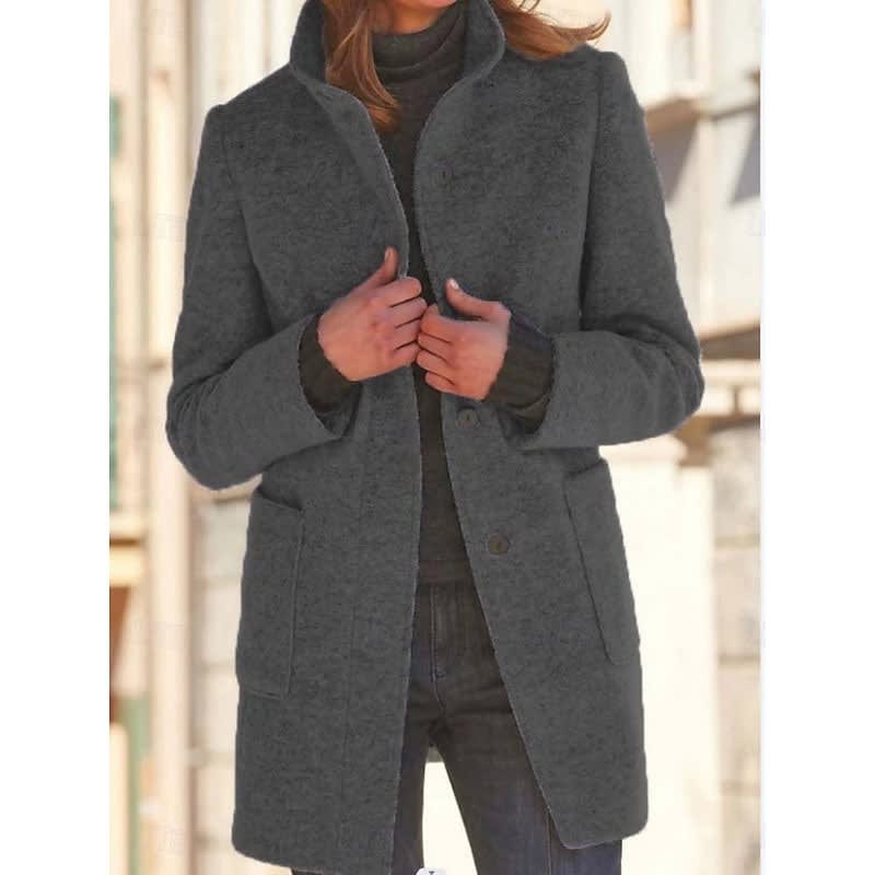Tamsin Stand Collar Textured Winter Coat