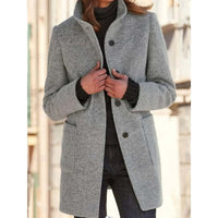 Tamsin Stand Collar Textured Winter Coat