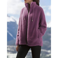 Camryn Stand Collar Teddy Fleece Zip Jacket