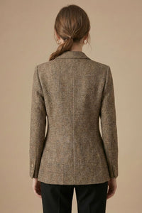 Bronte Herringbone Single Button Dress Blazer