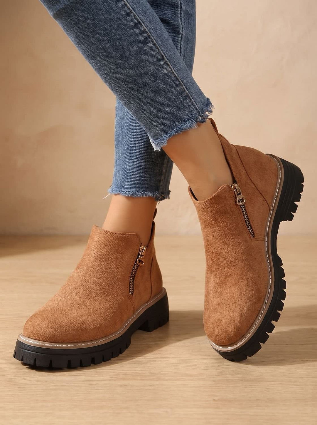 Damaris Arch Support Lug Sole Ankle Boots