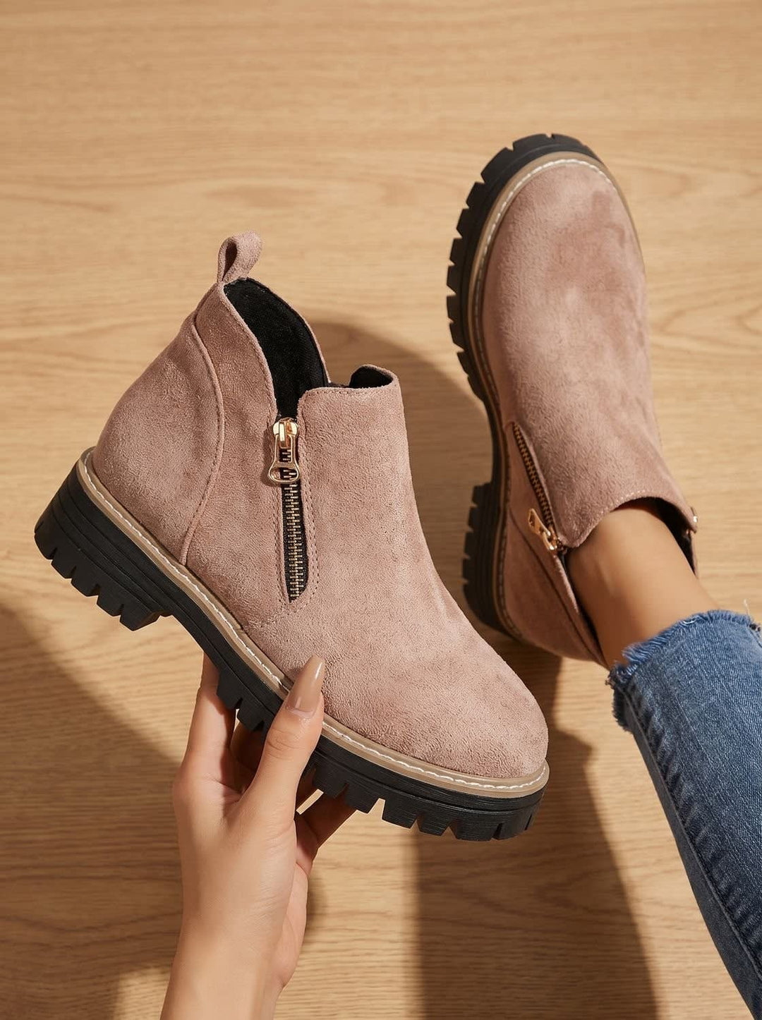 Damaris Arch Support Lug Sole Ankle Boots