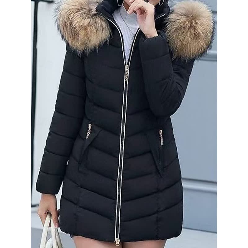 Gemma Faux Fur Hood Quilted Puffer Coat_4