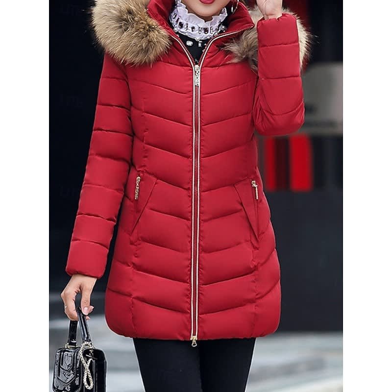 Gemma Faux Fur Hood Quilted Puffer Coat_5