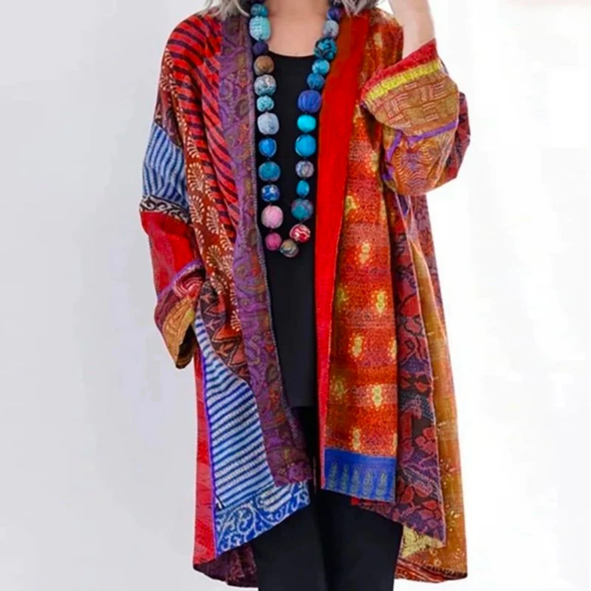 Felicity Boho Patchwork Long Cardigan for Women_2