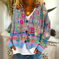 Anouk Floral Print Knit Cardigan