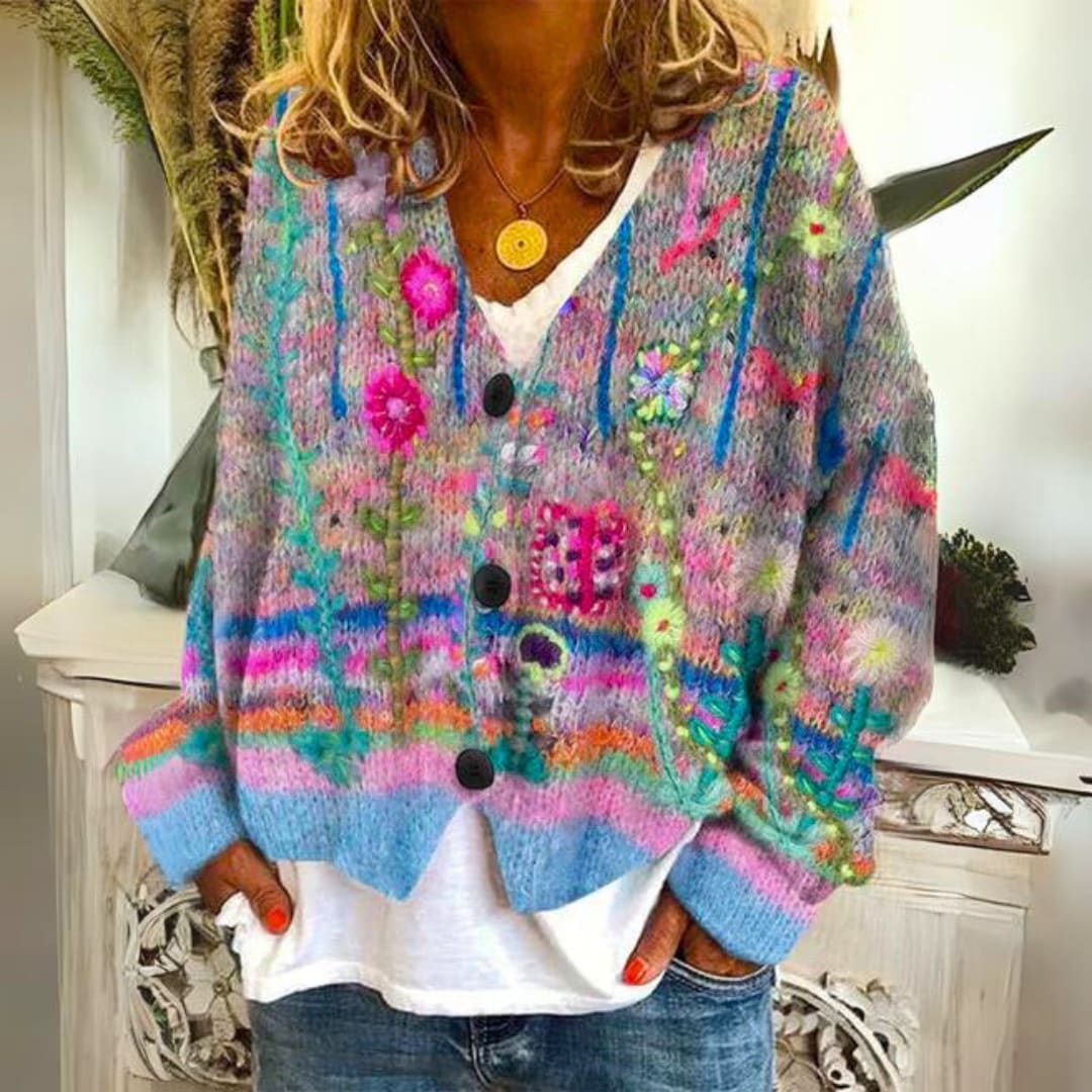 Anouk Floral Print Knit Cardigan_2