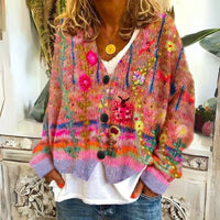 Anouk Floral Print Knit Cardigan