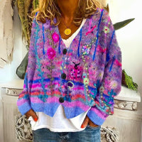 Anouk Floral Print Knit Cardigan