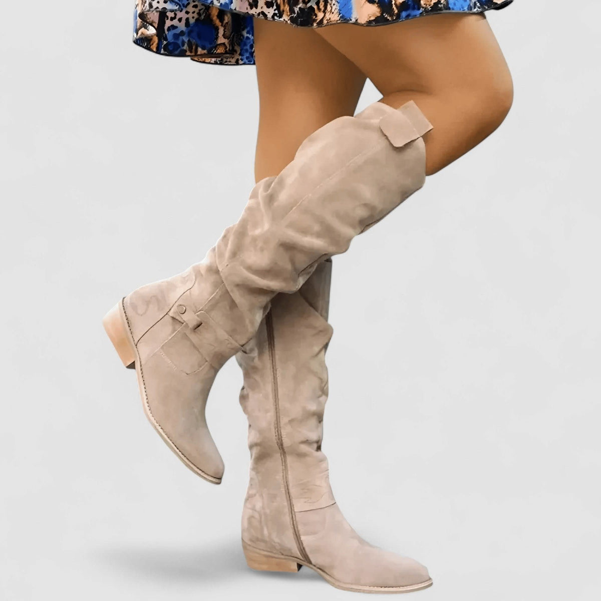 Helena Slouch Suede Knee High Boots_1