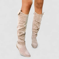 Helena Slouch Suede Knee High Boots