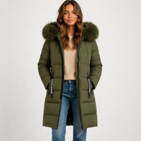 Greta Faux Fur Hood Longline Puffer Coat