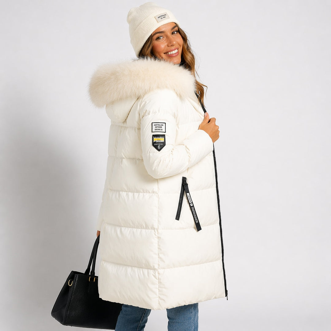 Greta Faux Fur Hood Longline Puffer Coat