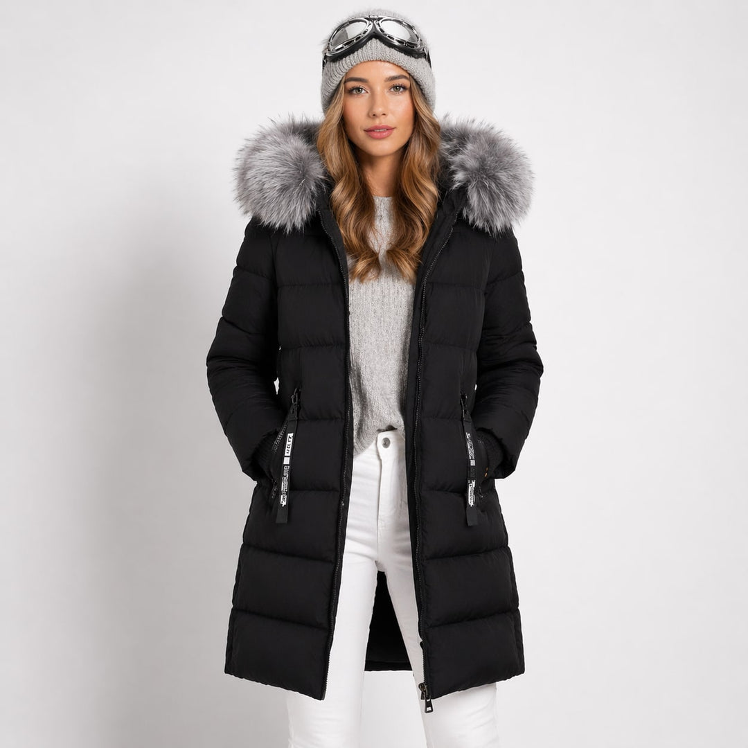 Greta Faux Fur Hood Longline Puffer Coat