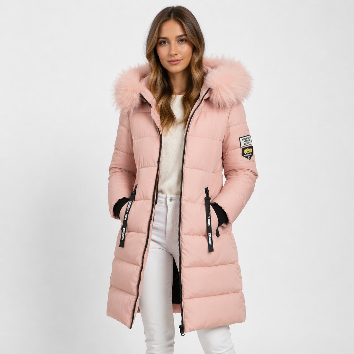 Greta Faux Fur Hood Longline Puffer Coat_5