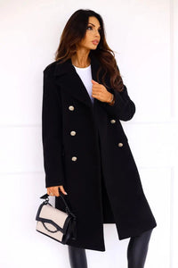 Romy Gold Button Double Breasted Pea Coat