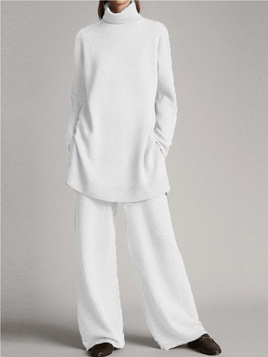 Esme Roll Neck Knit Co Ord Set with Wide Leg Trousers_2