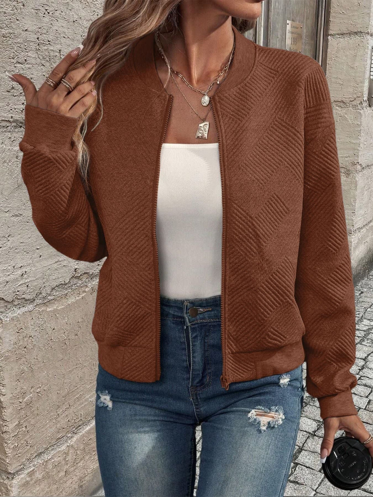 Briony Textured Zip Up Knit Cardigan_11
