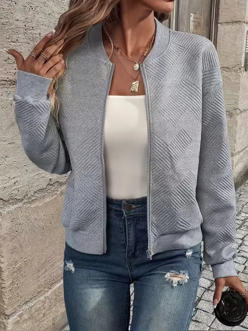 Briony Textured Zip Up Knit Cardigan_8