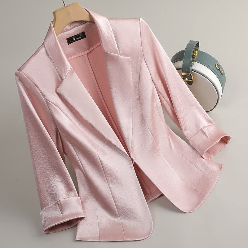 Wren Satin Open Front Dress Blazer