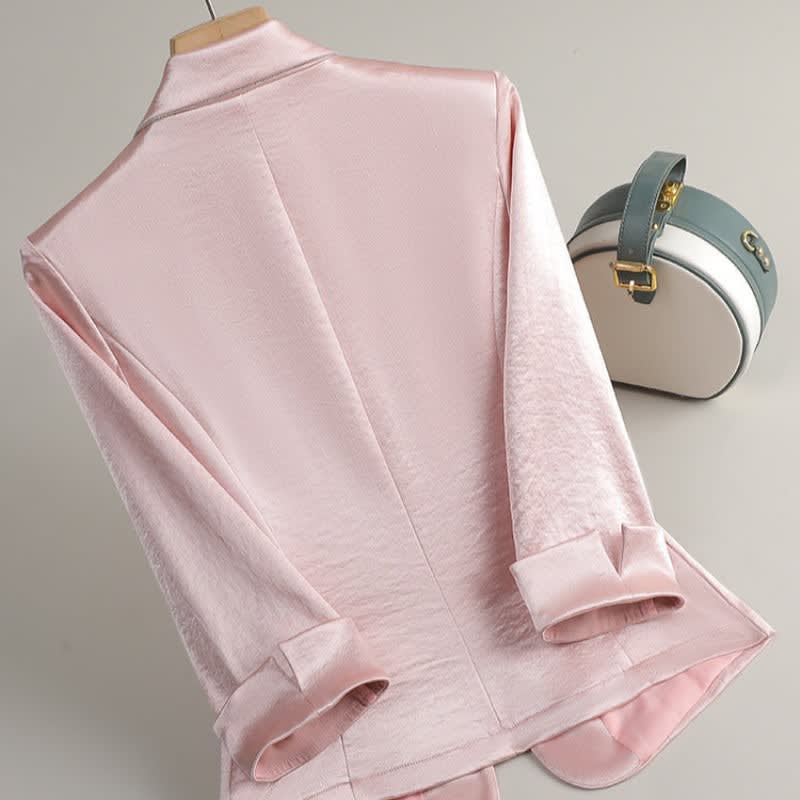 Wren Satin Open Front Dress Blazer