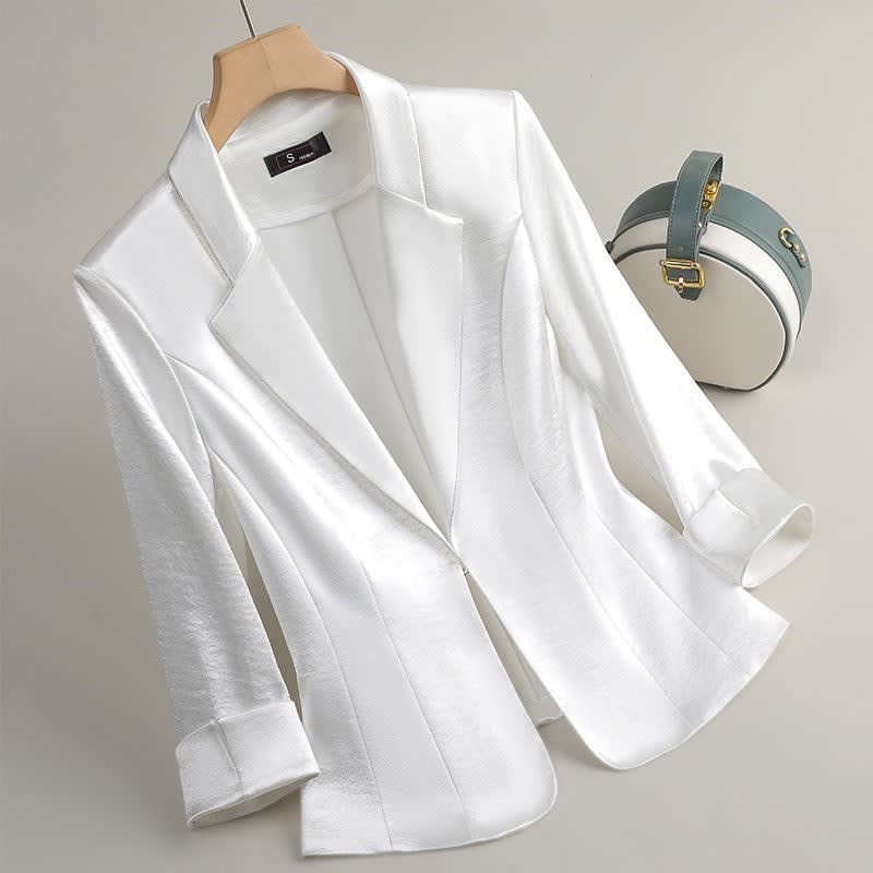 Wren Satin Open Front Dress Blazer