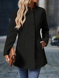 Opal Stand Collar Fitted Winter Coat