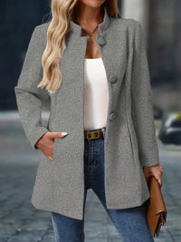 Opal Stand Collar Fitted Winter Coat