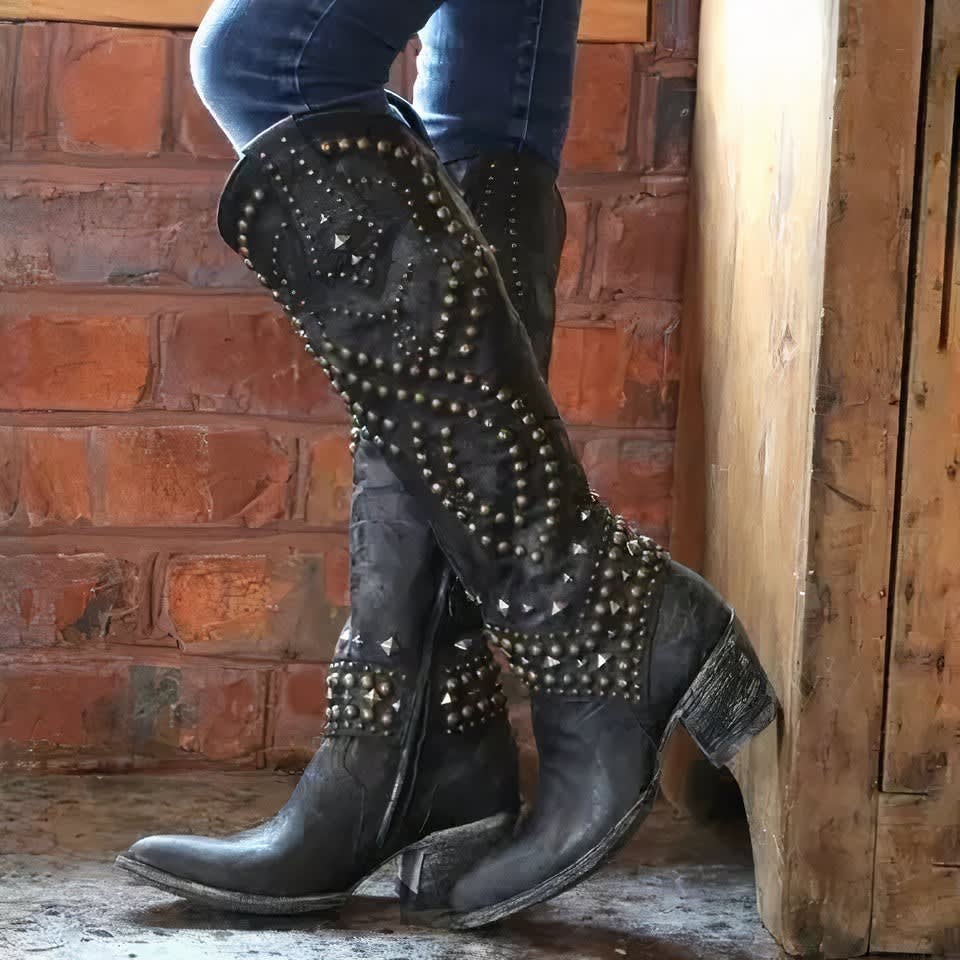 Perdita Studded Western Cowboy Boots