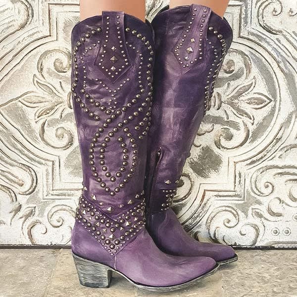 Perdita Studded Western Cowboy Boots