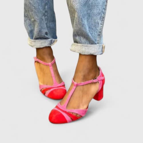 Ffion T-Bar Ankle Strap Block Heels