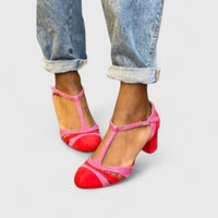 Ffion T-Bar Ankle Strap Block Heels
