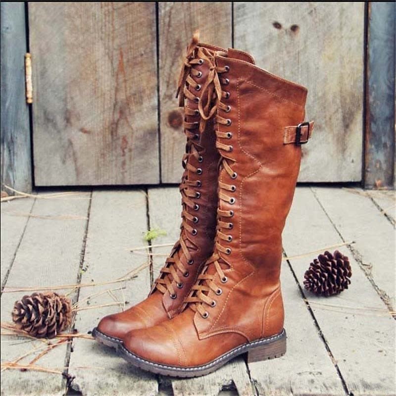 Philippa Lace Up Riding Knee High Boots_1