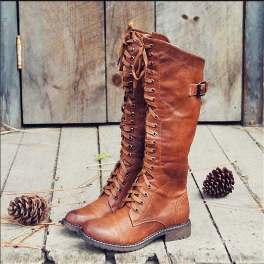 Philippa Lace Up Riding Knee High Boots_1