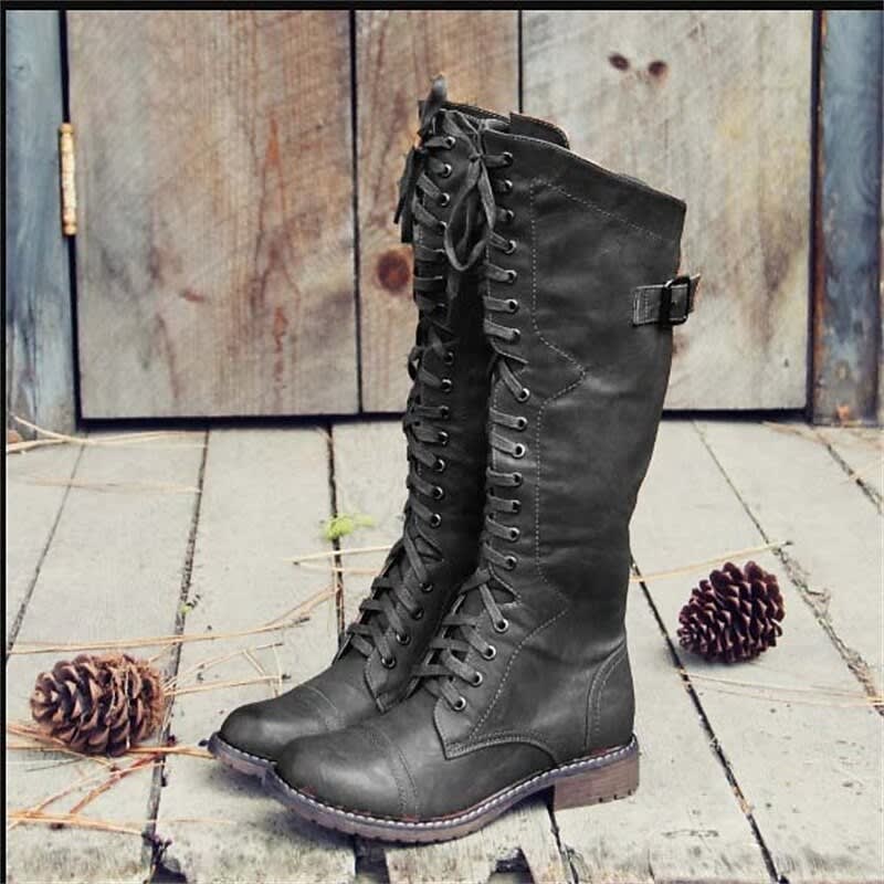 Philippa Lace Up Riding Knee High Boots