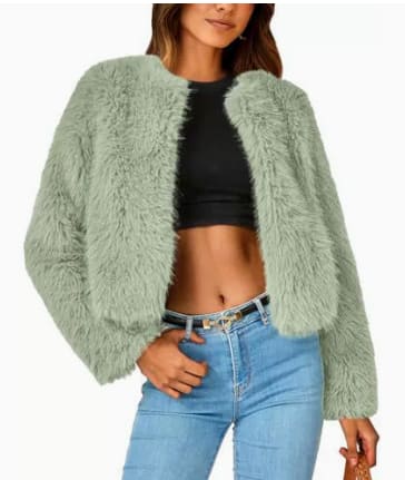 Perdita Cropped Faux Fur Cardigan Jacket_3