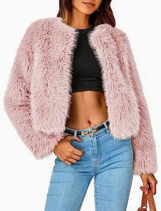 Perdita Cropped Faux Fur Cardigan Jacket_6