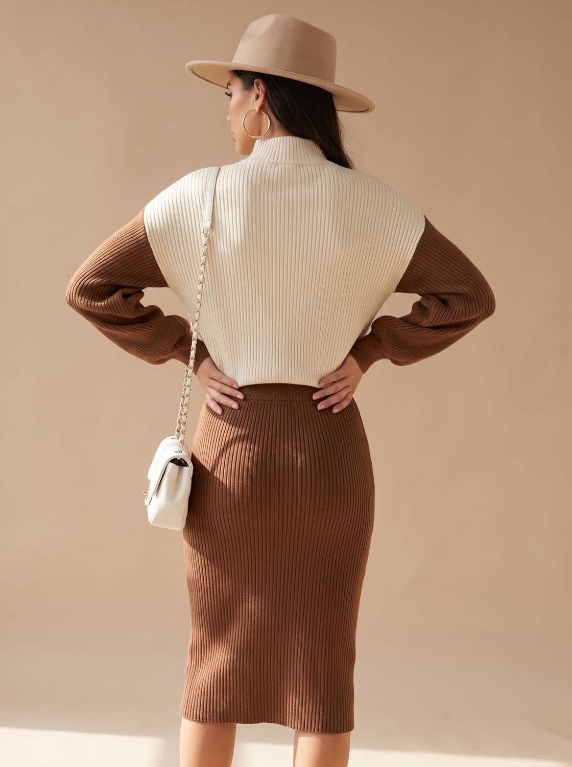 Coralie Roll Neck Jumper and Midi Knit Skirt Set_6