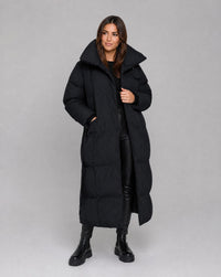 Wilda Belted Longline Puffer Coat with Funnel Neck