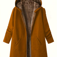 Clover Fleece Lined Hooded Longline Winter Coat