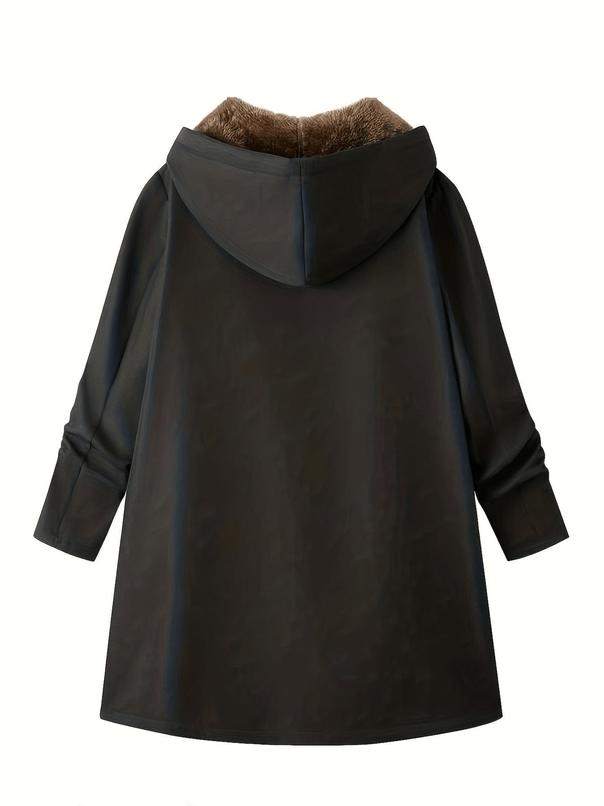 Clover Fleece Lined Hooded Longline Winter Coat_15